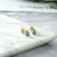 thumbnail image 4 of Gem Stone King 18K Rose Gold Plated Silver Mercury Mist Mystic Topaz Stud Earrings for Women Men (2.00 Cttw, Gemstone Birthstone, Pear Shape 8X5MM), 4 of 4