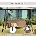 thumbnail image 5 of Outsunny Outdoor Patio Swing Chair with Adjustable Canopy Brown, 5 of 9