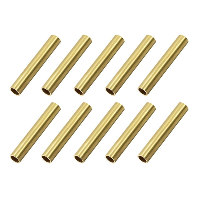 Tubo redondo de latón de 5 mm de OD, 0.5 mm de grosor de pared y 30 mm de longitud, paquete de 10