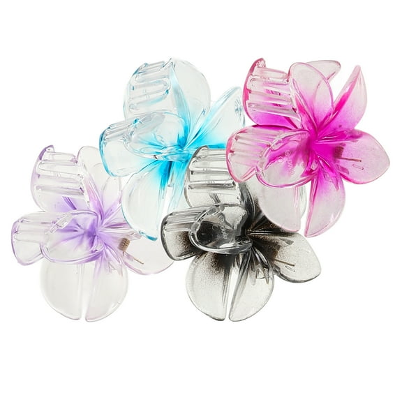 4pcs Hawaiian Plumeria Flower Hair Claw Clips Cute Hair Clips for Women Strong Hold and Non Slip Ideal for Thick and Thin Hair