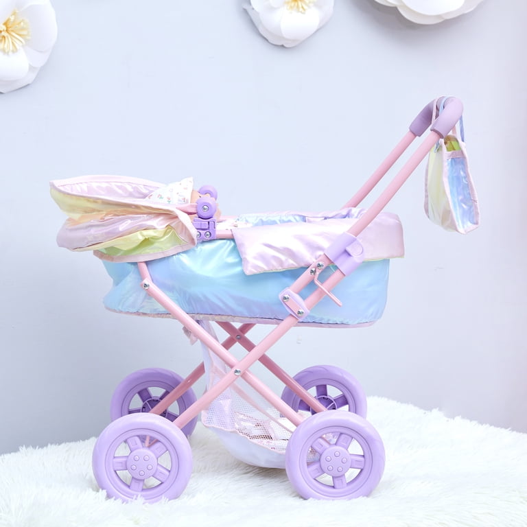 Magical Shimmer Deluxe Baby Doll Stroller & Toy Seat Playset with