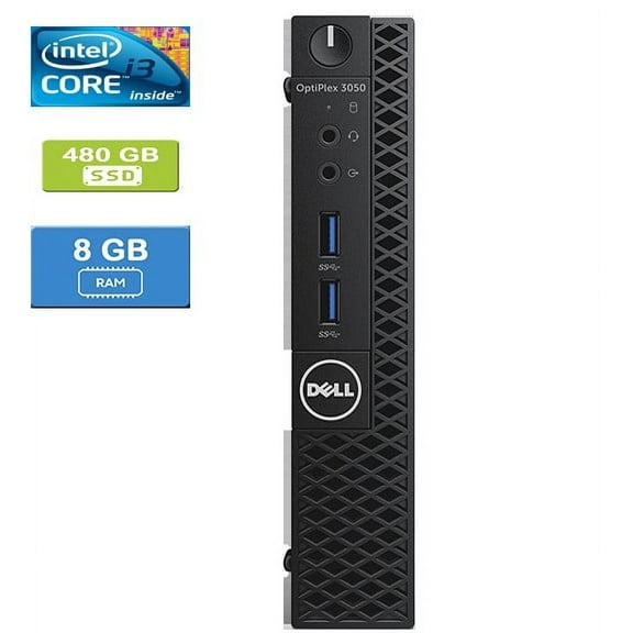 Used: Dell 3050 MICRO Intel Core i3-7100T , 8GB, 480GB SSD, Win 10 Pro