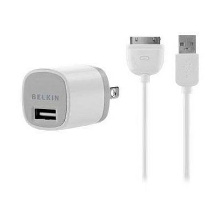 Belkin Micro AC Charger - Power adapter - 1 A (USB) - on cable: 30-pin Apple