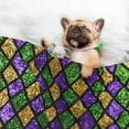 thumbnail image 3 of Yiaed Mardi Gras Shiny Green Purple Print Dog Blankets-Cat Blanket Washable for Couch Protection,Puppy Blanket, Soft Plush Reversible Throw Furniture Protector-Small, 3 of 8