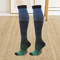 thumbnail image 3 of sunsanly 1 Pair Compression Stockings Comfortable Gradient Color Good Breathability High Elasticity Wear Resistant Foot Protector Moisture Absorption Men Women Knee High Sports Socks Daily Wear, 3 of 8