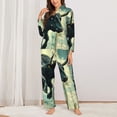 thumbnail image 2 of Balery Bull Charging Through Waves Conjunto de Pijama con Estampado para Mujer, Conjunto de Dos Piezas con Manga Larga, Ropa de Dormir Suave con Bolsillos, Pijamas Cómodos-Large, 2 of 7