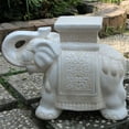 International Caravan Large Porcelain Elephant Stool - Colorful Asian Decor, Ceramic Seat 4 thumbnail image