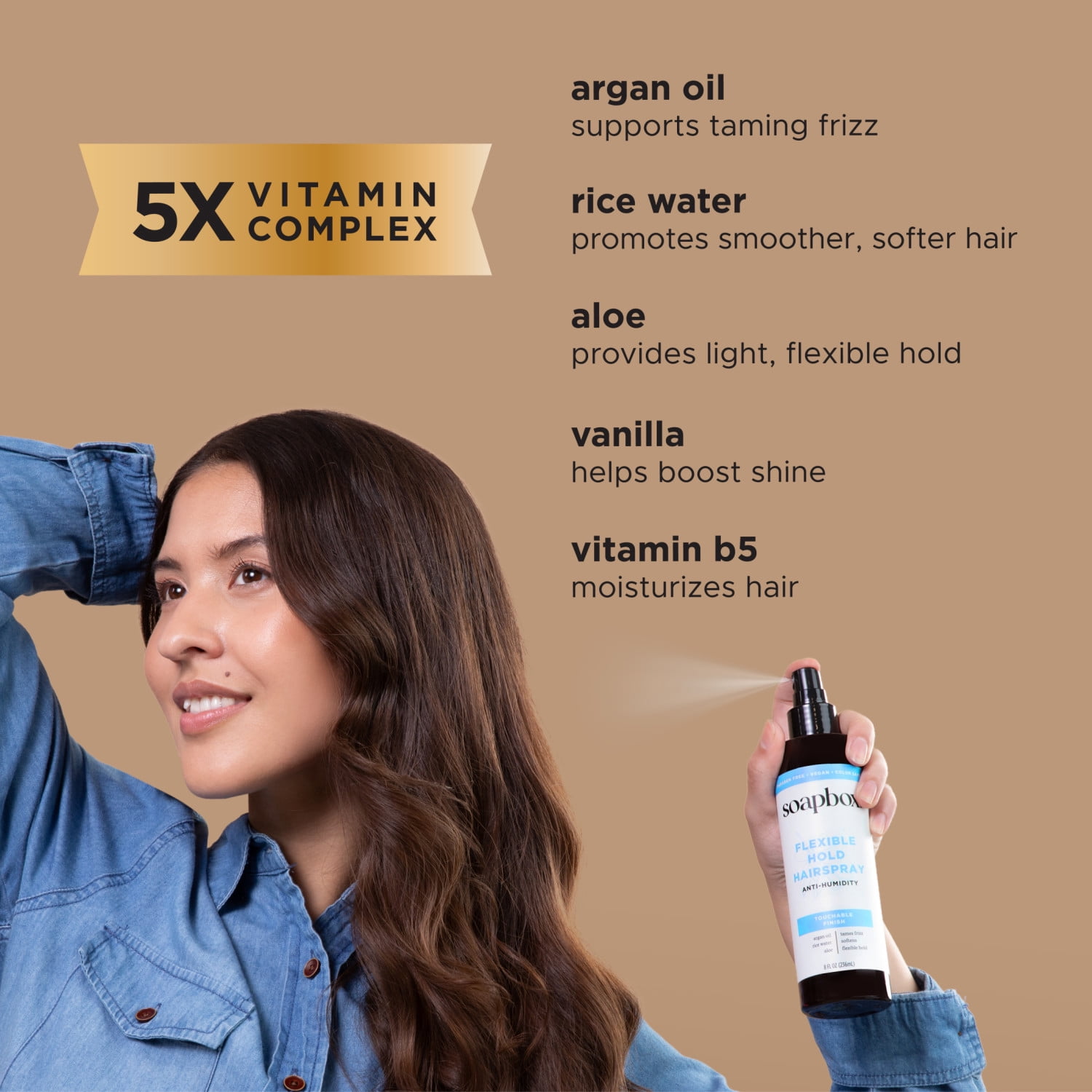 Soapbox Flexible Hold Hairspray - Anti Humidity, Non Aerosol, 8 fl oz