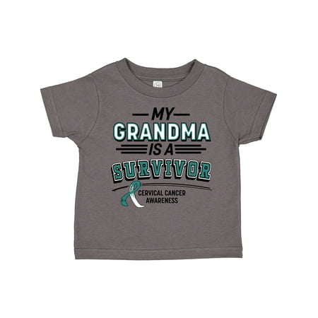 

Inktastic My Grandma is a Survivor Cervical Cancer Awareness Gift Toddler Boy or Toddler Girl T-Shirt