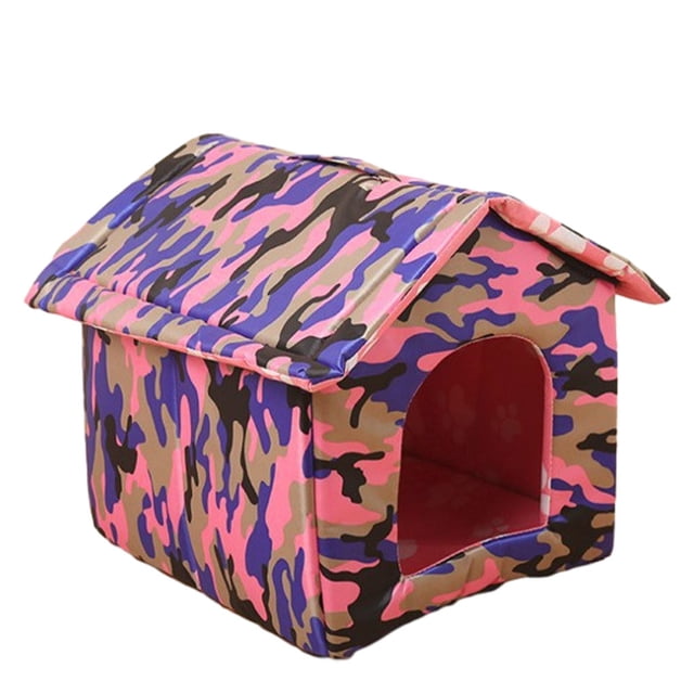 kurtrusly Foldable Pet House For Outdoor Activity Safe And Non-toxic Convenient And Portable Easy To Clean Camouflage red L 1Set