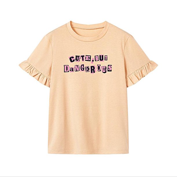 Camiseta de mujer de manga corta y cuello para camping, uso diario en la calle S