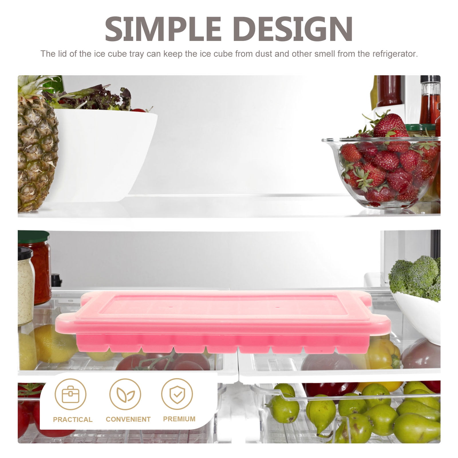 RENACLIPY 3-Pack Silicone Trays with Lids, , Flexible Easy Release Mold for Freezer, Multipurpose Maker Set