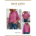 thumbnail image 3 of HOTAPEI Turtleneck Sweaters for Women Pink Oversized Chunky Cable Knit Sweater Soft Comfy Pullover Sweaters Pullover Knit Winter Tops, 3 of 5