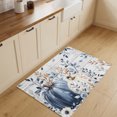 thumbnail image 3 of Entryway Rug 2'x3', Blue White Pumpkin Fall Kitchen Runner Rugs Non-Slip Carpet Mats, Thanksgiving Eucalyptus Gray Wooden Bedside Rugs Runners Washable Floor Carpet for Bathroom Laundry Room, 3 of 8