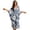 Blue and White - Palm Tree Hibiscus, variant on DISNIMO Kaftan Dresses for Women Palm Tree Hibiscus Print Plus Size Loose Fit Swimsuit Cover Ups V Neck Batwing Sleeve Caftan Dress Long Swimsuit Coverups
