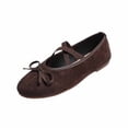 thumbnail image 2 of ZACPNCV Womens Plus Size Low Heel Flats Round Toe Bow Breathable Elastic Strap Comfort Shoes, 2 of 9