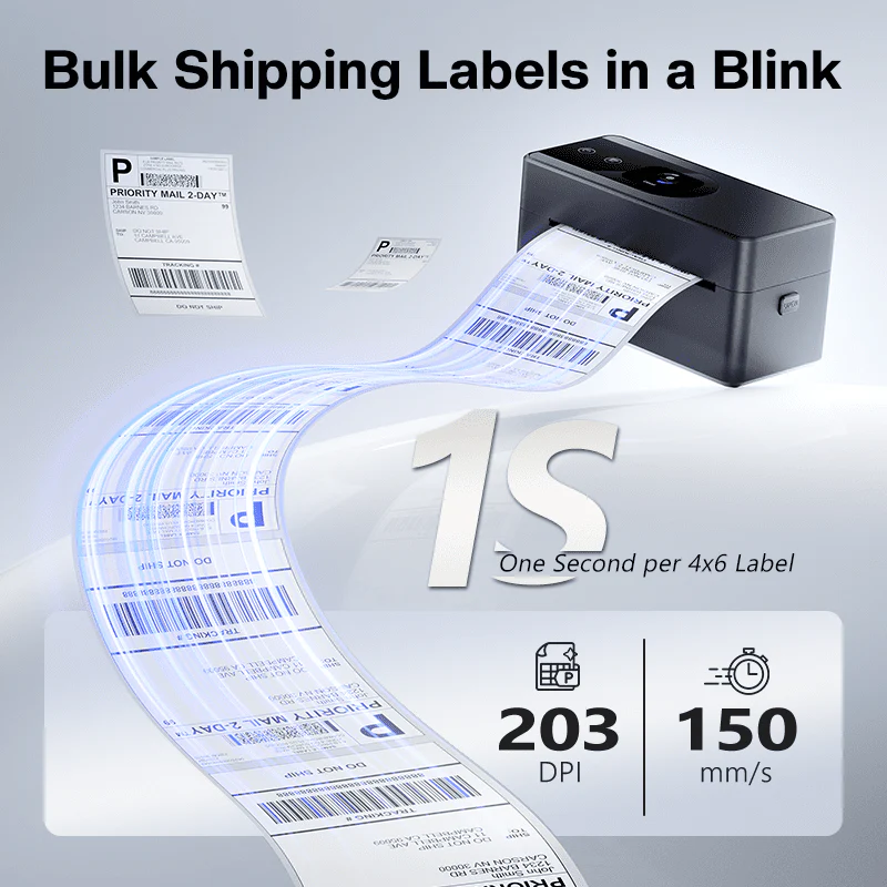 Phomemo Upgraded Touchscreen Thermal Label Printer, PM64D 4x6 Wireless Thermal Label Printers for Shipping Package, Compatible with Amazon, Shopify, USPS, Shipping Label Printer for Small Business