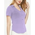 thumbnail image 2 of SSLR V Neck T Shirts for Women Short Sleeve tshirts Summer Tops Ribbed Tee Shirts, 2 of 8