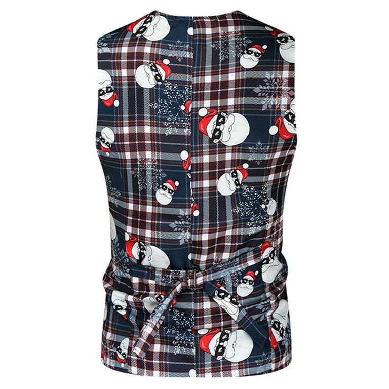 Mens christmas deals plaid vest