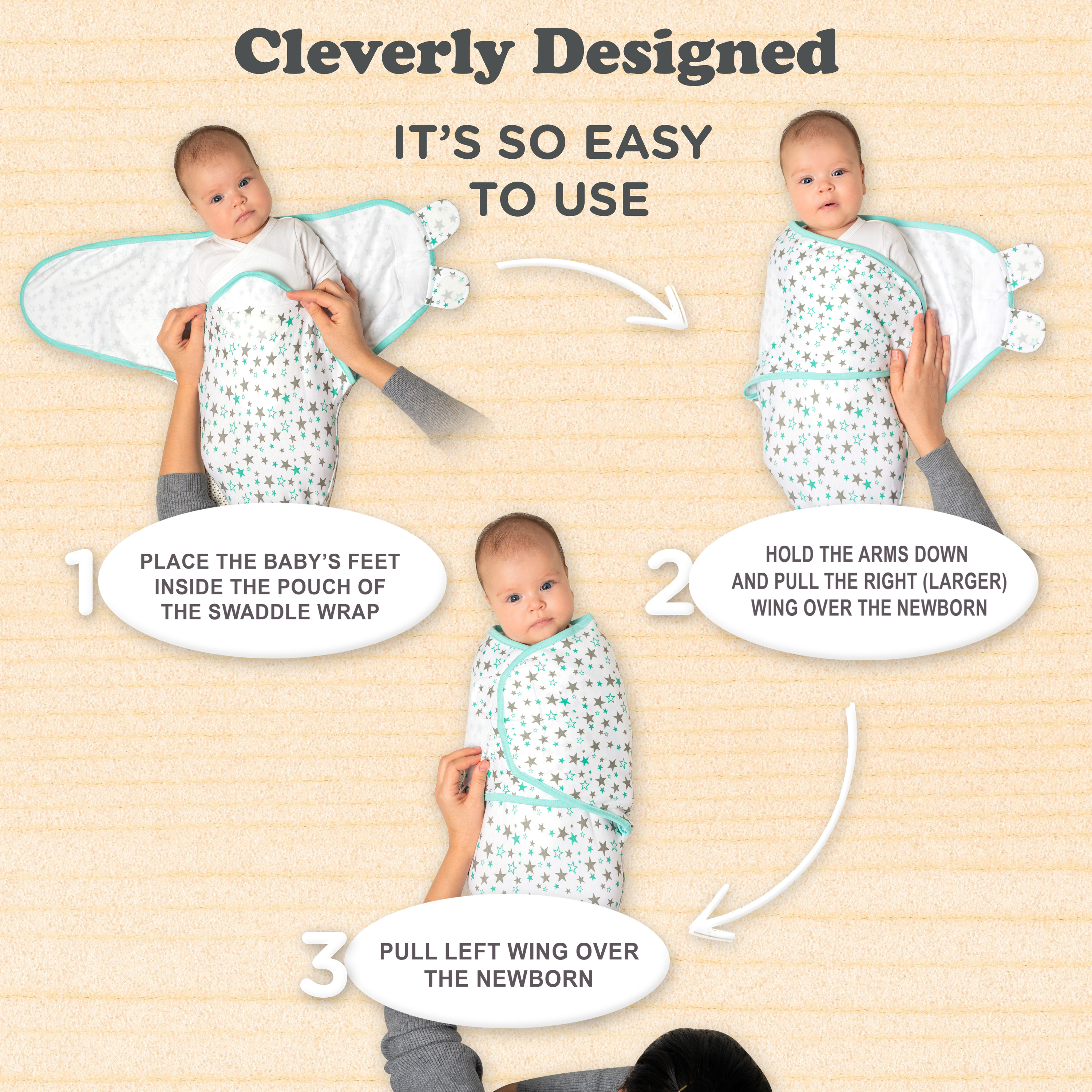 Bublo Baby Swaddles for Newborns 0–3 Months, 3-Pack photo 4