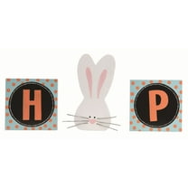 Transpac 16 in Multicolor Easter Hop Letter Blocks Set of 3 Decorative Wood Objects for Easter Decor