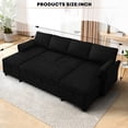thumbnail image 6 of ACMEASE 107 Inches Fabric Sectional Sofa with Pull Out Sofa Bed, Modern U Shaped Sofa with Throw Pillows, Comfortable Sleeper Couch with Storage Chaise for Living Room, Black, 6 of 8