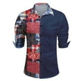 thumbnail image 3 of Cloudstyle Men's Casual Printed Turn Down Collar Long Sleeve Shirt - Lightweight, Anti-Pilling & Wrinkle-Resistant, 3 of 10