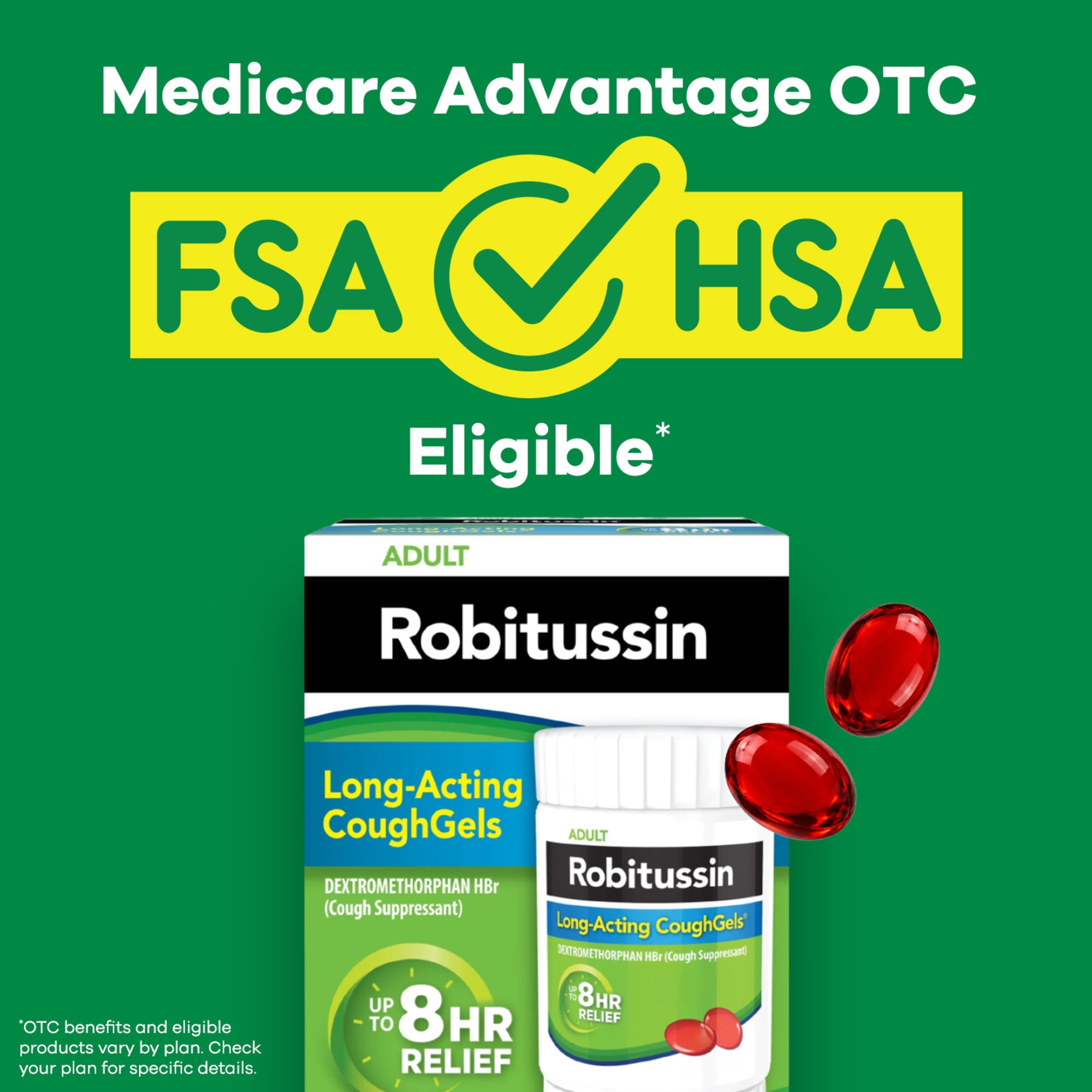 Robitussin 8 Hour Liqui-Gels Cough, Adult Formula - 20 Count Liqui