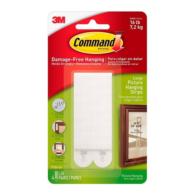 Tiras para colgar cuadros 3M Command Grandes Blanco