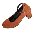 thumbnail image 2 of Oofos Sandals for Women Women's Fashionable And Versatile Plus-Size Round Toe Mid-Heel Low-Cut Shoes Spring And Summer Style Trendy And Comfortable Sandals Brown 42, 2 of 9