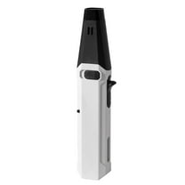 Pompotops Butane Torch Lighter, Windproof And Refillable Lighter With Adjustable Flame Used For Barbecue Kitchen Fireplace Candles Etc, Refillable Gas Lighter, White