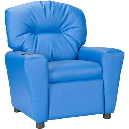 Flash Furniture Kids' Vinyl Recliner with Cup Holder, Multiple Colors