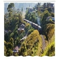 thumbnail image 3 of Train Track Shower Curtain, Country Landscape Photo with Rural Homes and Railway in Sri Lanka Village, Fabric Bathroom Set with Hooks, 69W X 70L Inches, Multicolor, by Ambesonne, 3 of 3