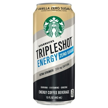 Starbucks Triple Energy Zero Sugar Vanilla Extra Strength Coffee Energy Drink 15 oz Can