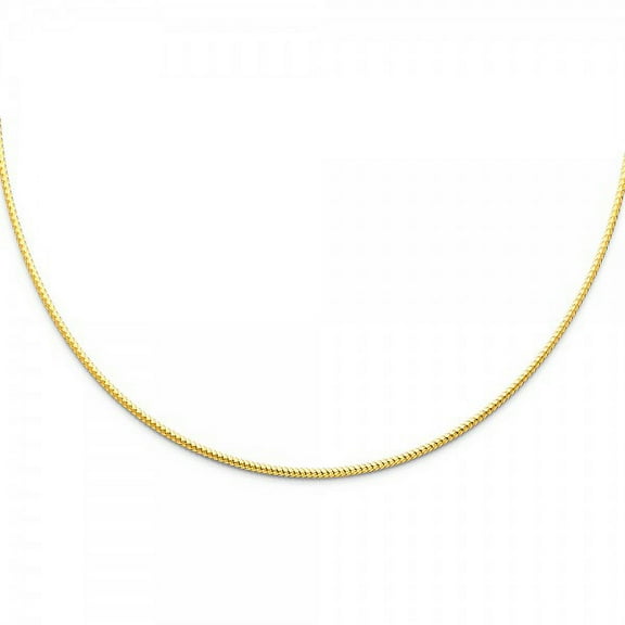 14K Gold 1.5mm Sparkle Omega Necklace :  17"