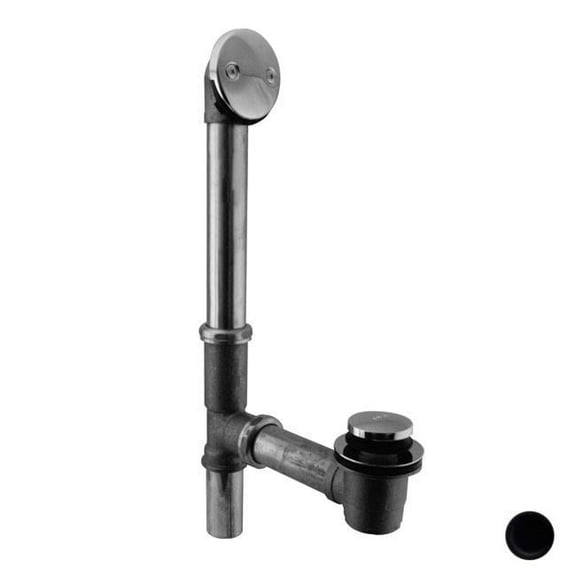 Westbrass 20 Gauge Tip Toe Bath Waste and Overflow with 2-Hole Faceplate - Powder Coat Flat Black