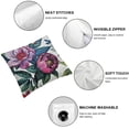 thumbnail image 6 of nygtbtfer Flower Throw Pillow Cushion Cover Watercolor Peonies and Blossoming Spring Romantic Feminine Bouquet Decorative Square Accent Pillow Case for Indoor Decor Green Fuchsia White, 6 of 7