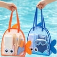 thumbnail image 3 of Large Capacity Fish Shape Mesh Beach Bag, Quick Dry Beach Tote, Swimming Gear & Towels, Multi-Color Foldable Beach Storage Bag for Outdoor Travel, 3 of 4