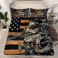 thumbnail image 3 of Manfei Vintage American Flag Sheet Set Queen, Military Bed Sheets Set Queen Size, Army Camhouflage Queen Sheet Sets, Microfiber Room Decorative, 4pcs, 3 of 7