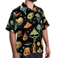 thumbnail image 2 of Alien Men's Short Sleeve Button Down Poplin Hawaiian Shirt for Summer Beach, Casual Printed Unisex Style, 2 of 6