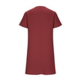 thumbnail image 4 of longantii Summer Dresses for Women 2026 V-Neck Casual Sundresses T-Shirt Cotton Mini Dress Vacation Outfits Short Sleeve Tees Deep Red XXL, 4 of 6