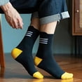 thumbnail image 4 of Calcetines de hombre hasta media pantorrilla, calcetines de otoño e invierno, calcetines de algodón, calcetines deportivos desodorantes de tacón largo, versión coreana, 4 of 5