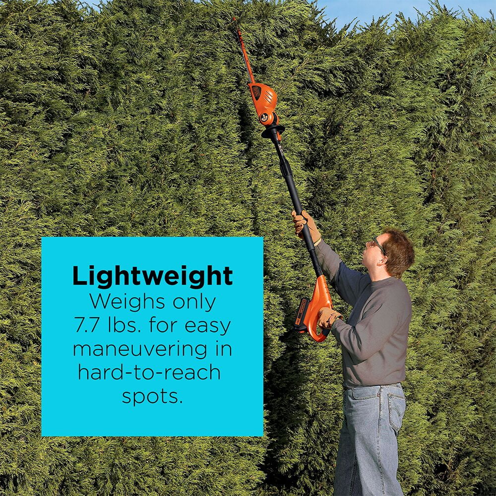 BLACK+DECKER 20V MAX* Cordless Pole Hedge Trimmer, 18-Inch, LPHT120