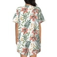 thumbnail image 3 of Naloa Lilies Flowers Women's Short-Sleeved Pajama Set, Loungewear, Summer pajamas, Breathable Cozy - Medium, 3 of 9