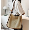 thumbnail image 2 of LHSHID Women Straw Bags Summer Rattan Hand-Woven Beach Large Tote Bag Fashion Handbag with PU Strap, 2 of 6
