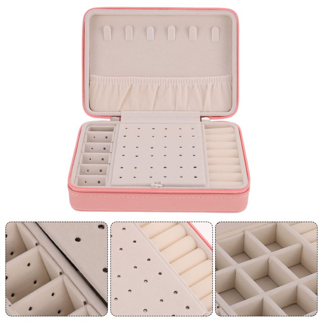 ORDDIART Jewelry Organizer Pink Jewelry Storage Case for Home Use 1Set