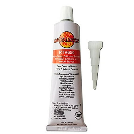 Adhesive Sealer - lavalock rtv 650 f bbq grill smoker sealer hi temp silicon adhesive 3 oz (2.8 fl. ounce)