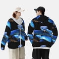 thumbnail image 4 of Kdxio Blue Viper Snake Print Women Men Sun Protection UPF 50+ Jackets Zip Up Long Sleeve Hoodie Hiking Lightweight with Pockets, 4 of 7