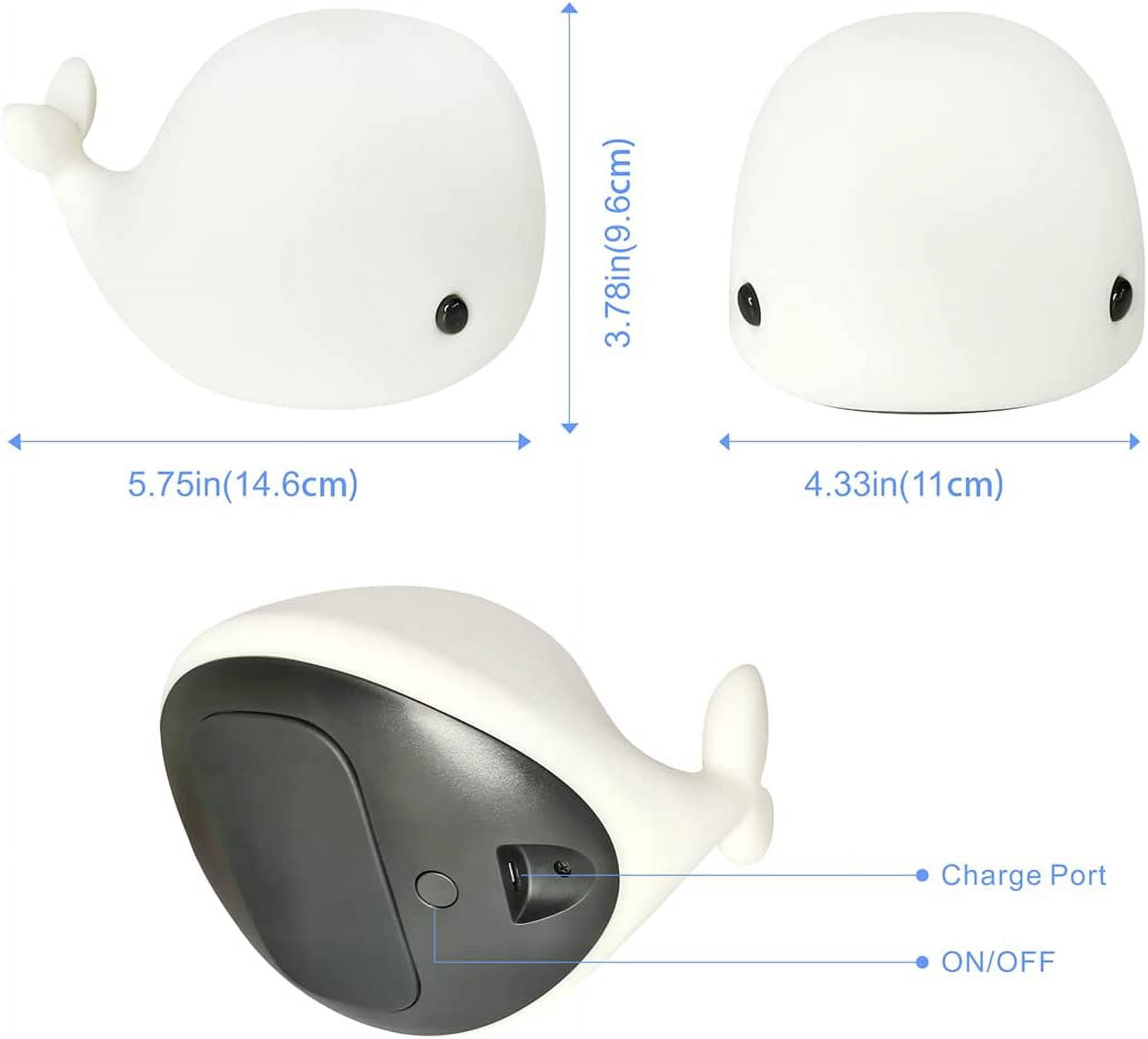 KOMI Night Light for Kids,Cute Silicone Nursery Dolphin Lamp for Baby and Toddler,Animal NightLight for Boys and Girls,Squishy Night Lamp for Bedroom,Kawaii Bedside Lamp for Kids Room (Dolphin)