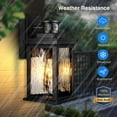 thumbnail image 3 of VIANIS Motion Sensor Outdoor Light Fixtures Wall Mount, 2 Pack Dusk to Dawn Outdoor Wall Lantern Sconce Lights, Moden Black Outside House Lights with Tempered Glass for Front Door, Patio, 3 of 8